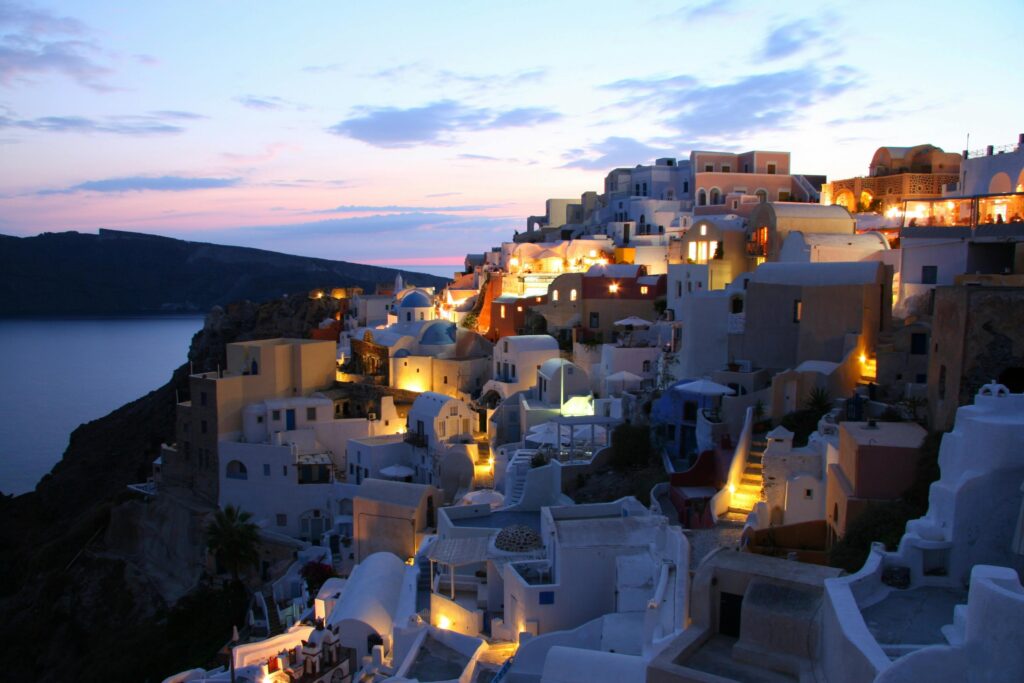 eropa, musim panas, santorini